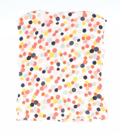 Hobbs Women’s Multicoloured Polka Dot Cowl Neck Sleeveless Blouse UK 12
