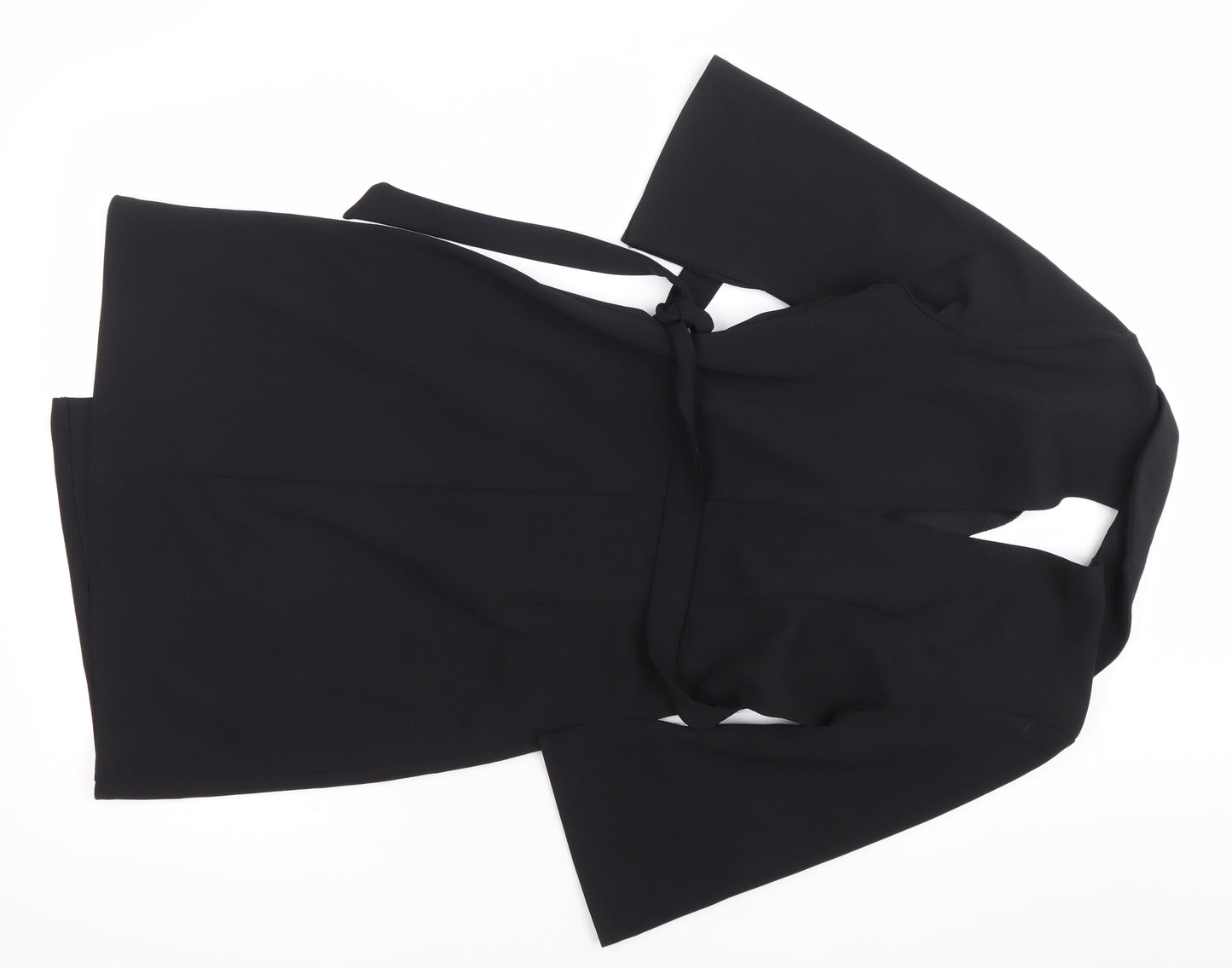 ASOS Women’s Black Wrap Dress Size 8 Kimono Sleeve Belted