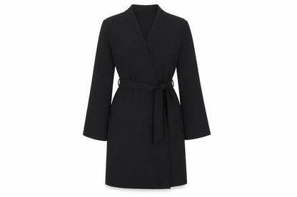 ASOS Women’s Black Wrap Dress Size 8 Kimono Sleeve Belted
