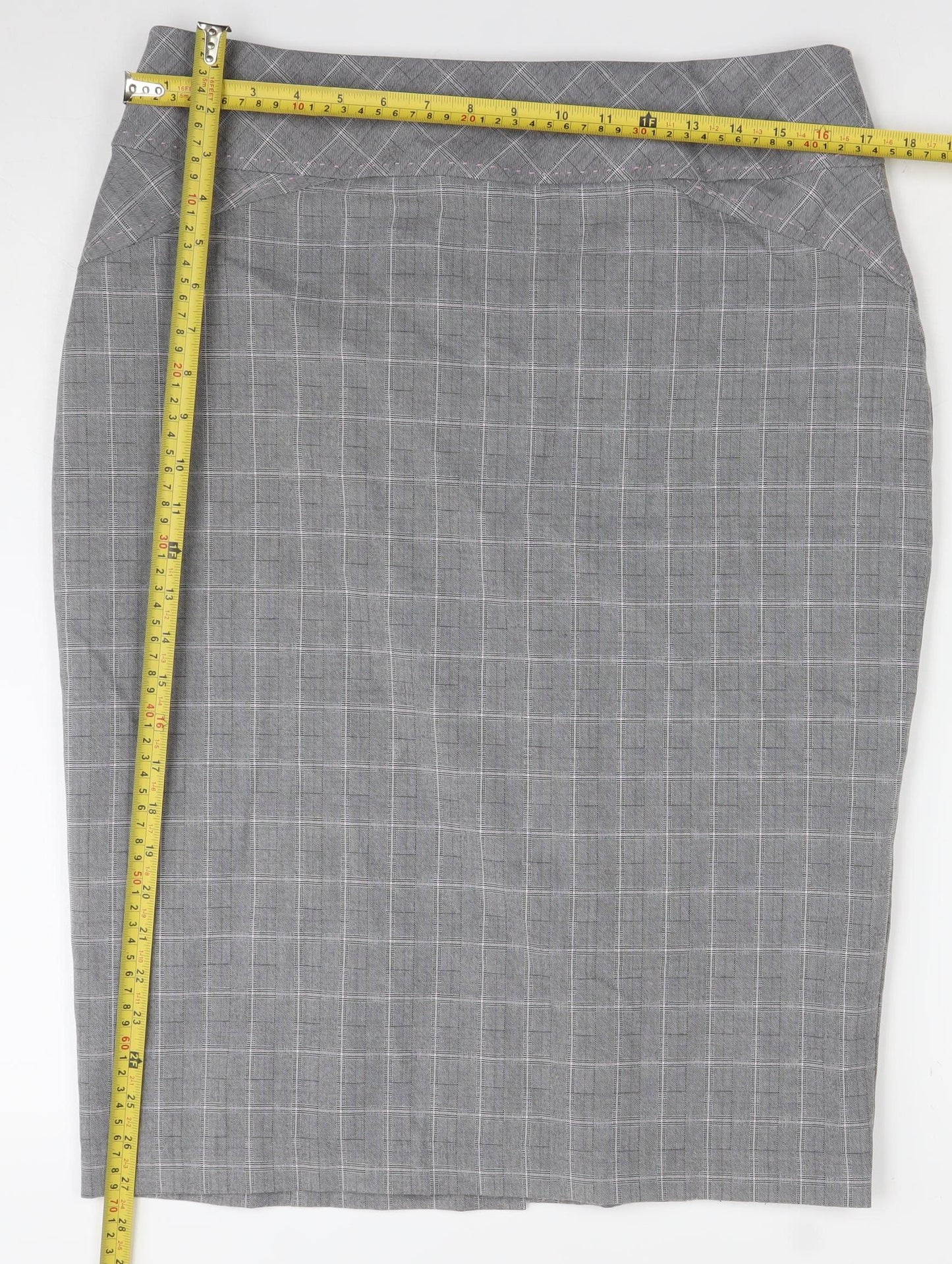 Marks and Spencer Women’s Grey Check Pencil Skirt Size 14