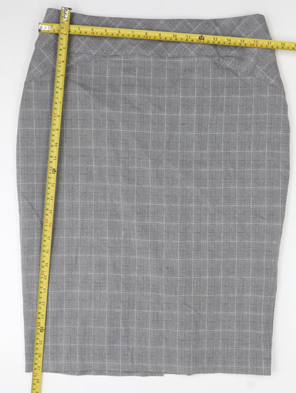 Marks and Spencer Women’s Grey Check Pencil Skirt Size 14