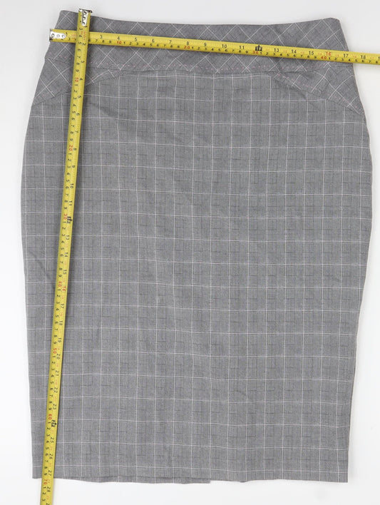 Marks and Spencer Women’s Grey Check Pencil Skirt Size 14