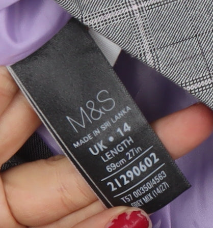 Marks and Spencer Women’s Grey Check Pencil Skirt Size 14
