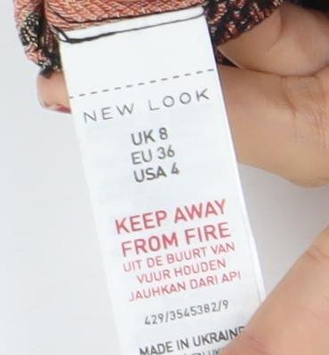 New Look Womens Floral Skirt Size 8 Black Pink Short Pencil