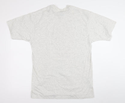 Soffe Men's Grey Military Dad Quote T-Shirt Size L Short Sleeve