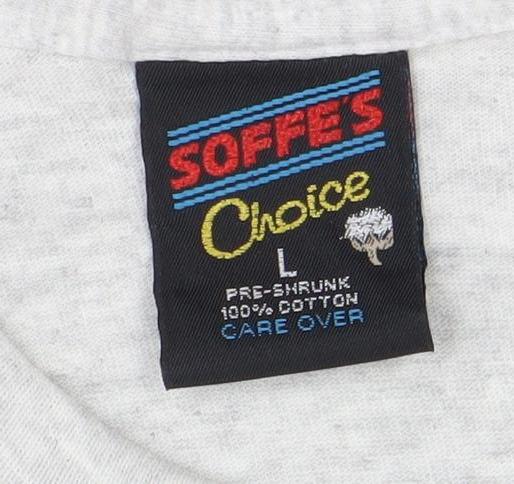 Soffe Men's Grey Military Dad Quote T-Shirt Size L Short Sleeve