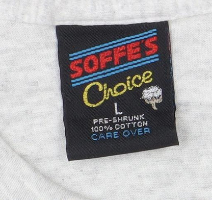 Soffe Men's Grey Military Dad Quote T-Shirt Size L Short Sleeve