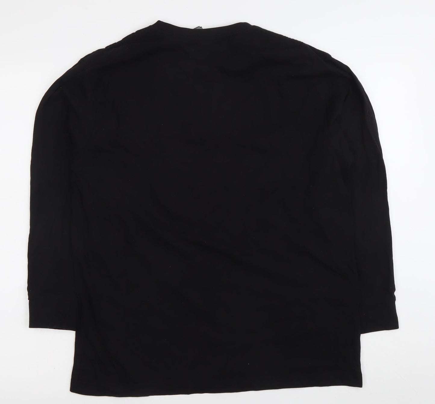 I & B Fashion Unisex Black Melbourne Print Long Sleeve Cotton T-Shirt M