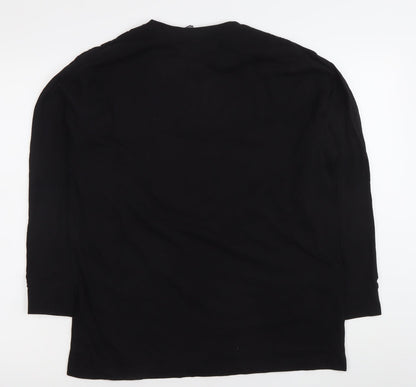 I & B Fashion Unisex Black Melbourne Print Long Sleeve Cotton T-Shirt M