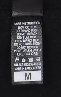 I & B Fashion Unisex Black Melbourne Print Long Sleeve Cotton T-Shirt M
