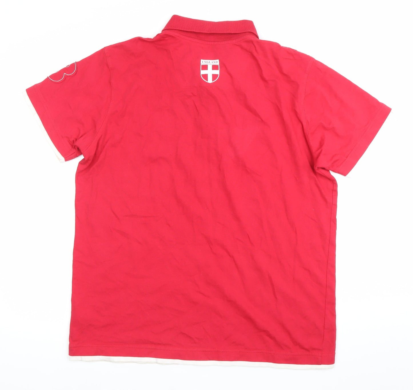 England 1966 Red Men's Polo Shirt L Football Cotton Casual