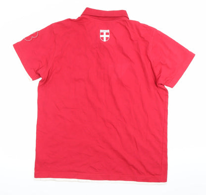 England 1966 Red Men's Polo Shirt L Football Cotton Casual