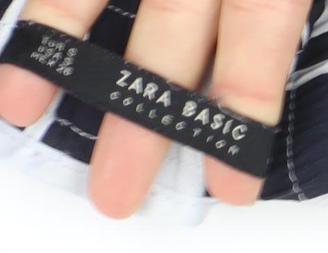 Zara Basic Womens Black White Striped Trousers Size L