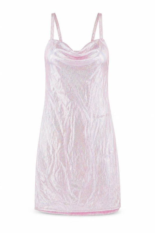 Threadbare Women’s Pink Glitter Slip Mini Dress Size 8 Clubwear