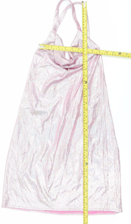 Threadbare Women’s Pink Glitter Slip Mini Dress Size 8 Clubwear