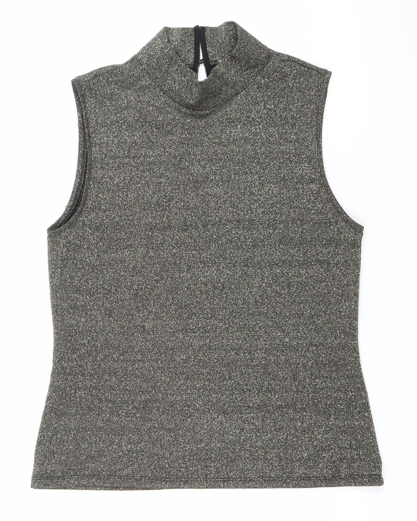 Womens UK Size 10 Oasis Black Basic Tank