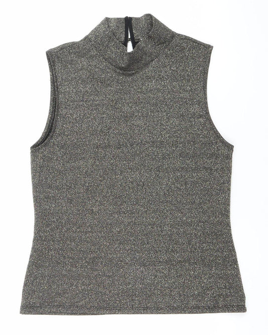 Womens UK Size 10 Oasis Black Basic Tank