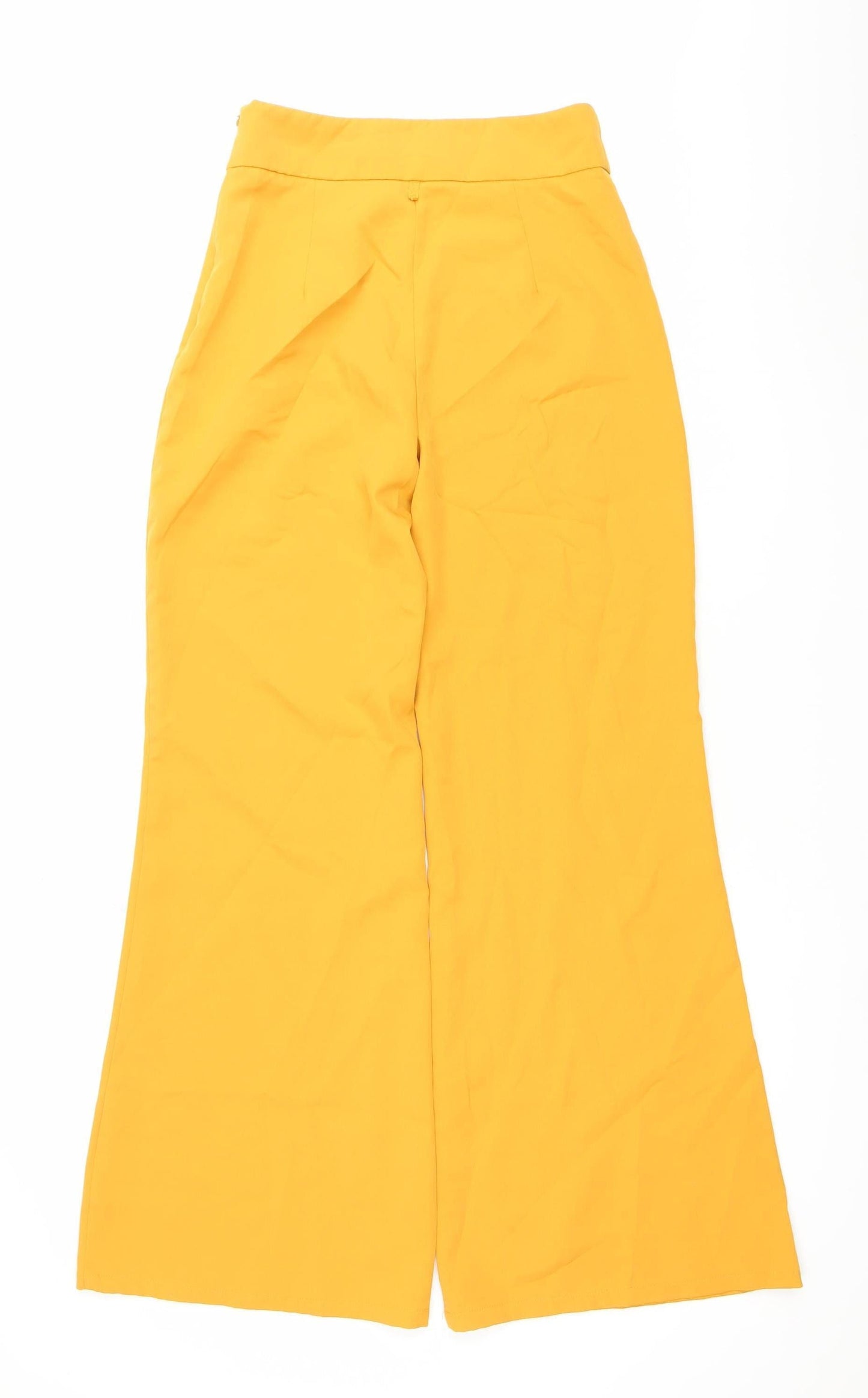 Love & other things Women's Yellow Wide-Leg Polyester High Rise Trousers Size S