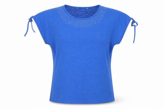 Womens UK Size 14 Bonmarché Blue Basic T-Shirt