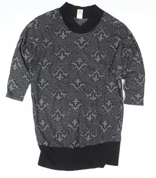 Clockhouse Women’s Grey Damask Knit Shift Dress Size 14