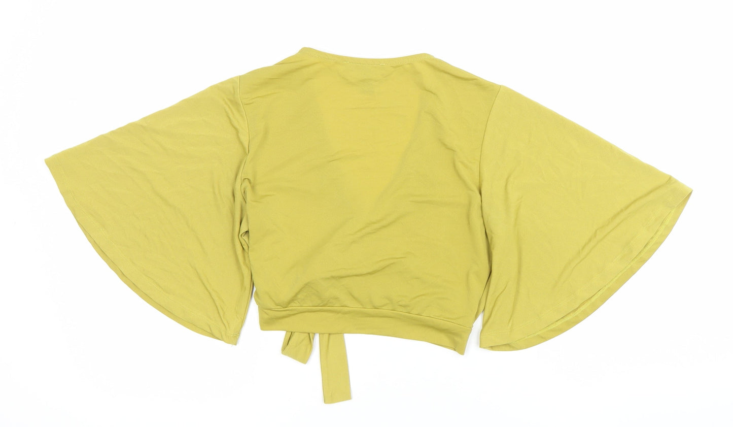 Womens UK Size 10 New Look Yellow Wrap Blouse
