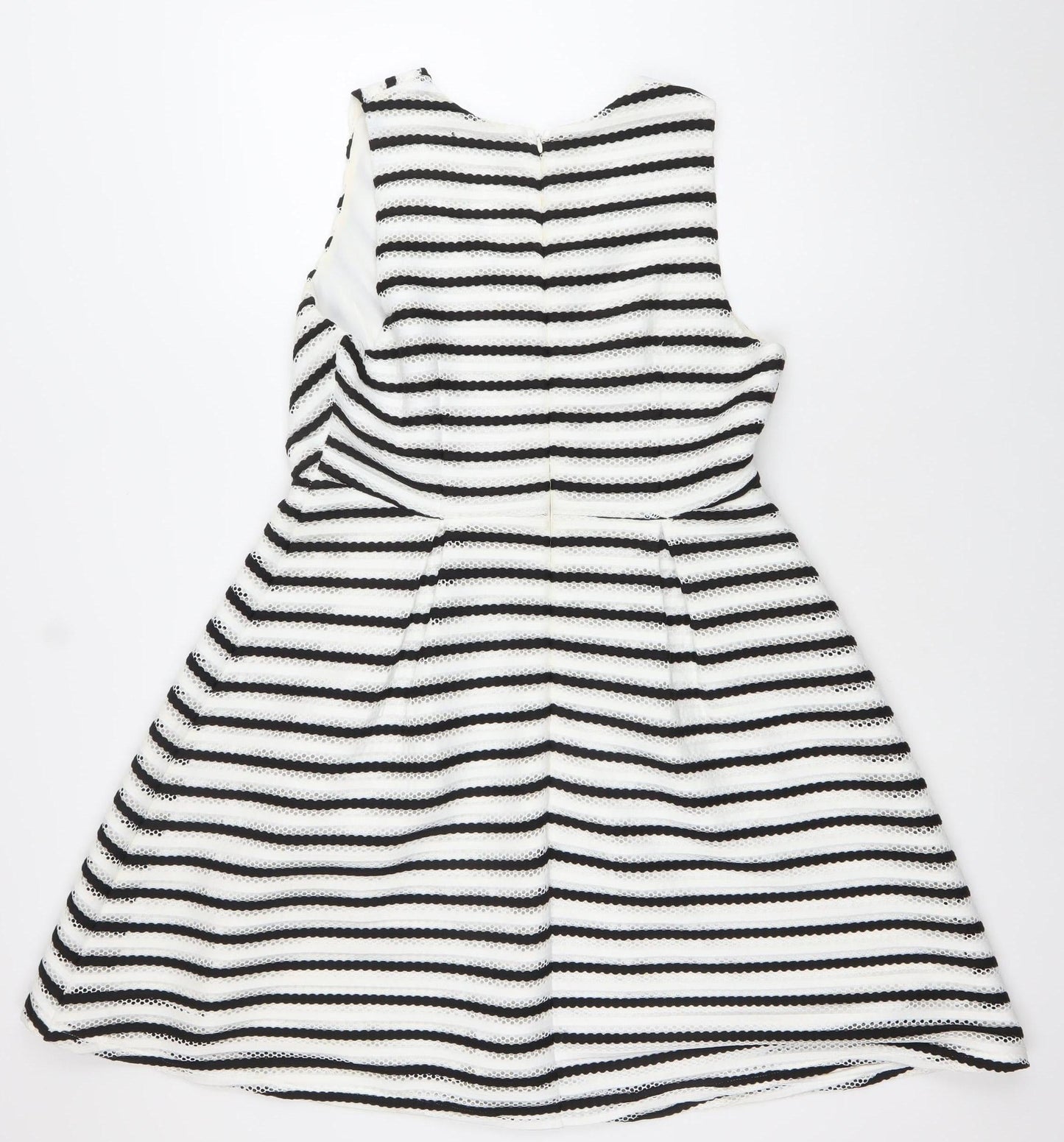 Dorothy Perkins Womens Black White Striped A-Line Dress Size 14