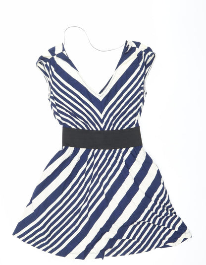 Guess Women’s Blue White Striped Fit & Flare Dress S