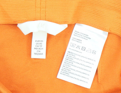 H&M Women’s Orange XS High Rise Pencil Skirt