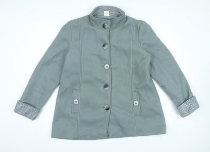 Anne De Lançay Womens Grey Mid-Length Overcoat M Classic Buttoned
