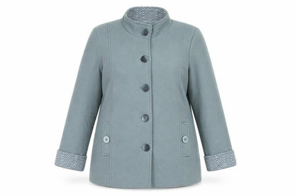 Anne De Lançay Womens Grey Mid-Length Overcoat M Classic Buttoned