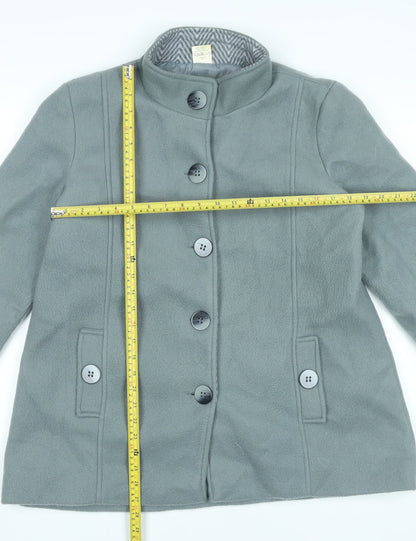 Anne De Lançay Womens Grey Mid-Length Overcoat M Classic Buttoned