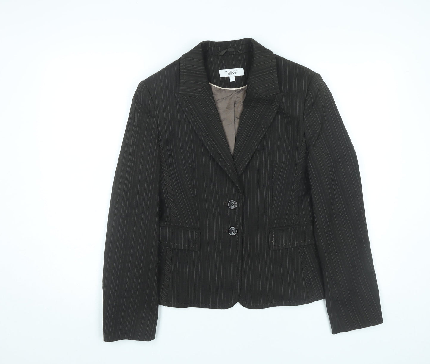 Next Womens Black Pinstripe Blazer Size 12 Tailored Jacket