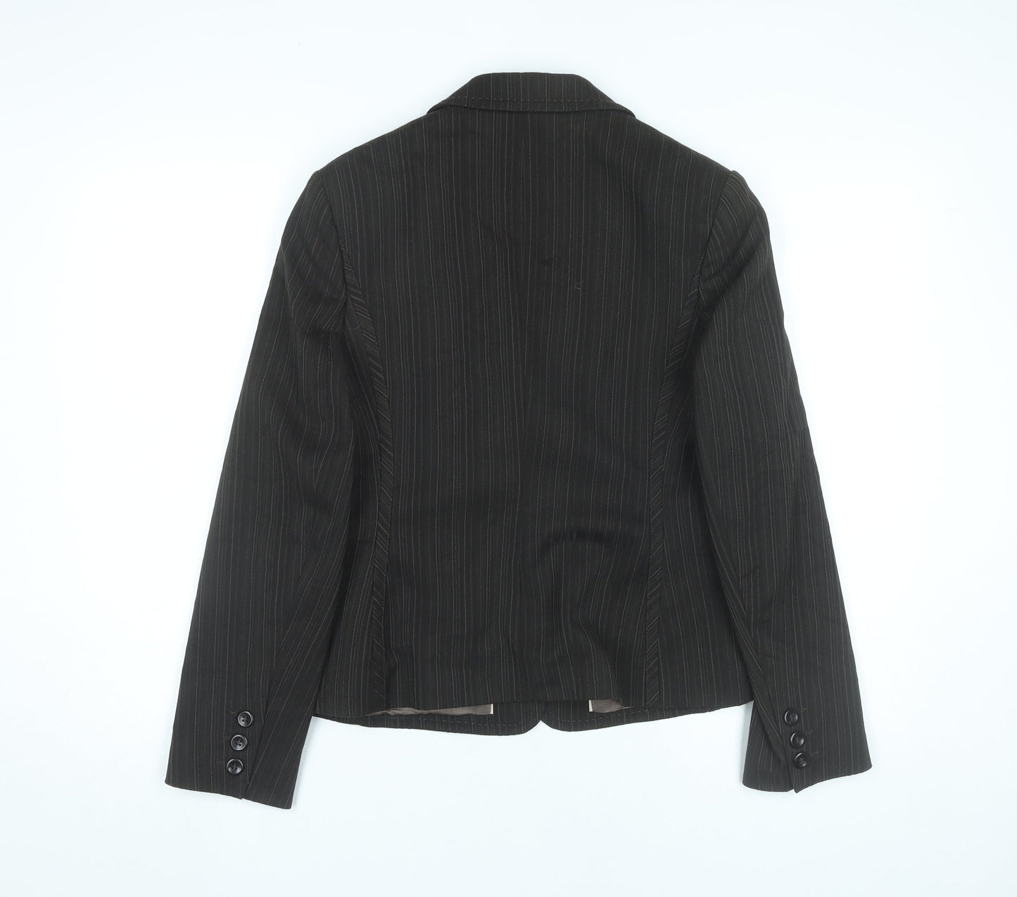 Next Womens Black Pinstripe Blazer Size 12 Tailored Jacket