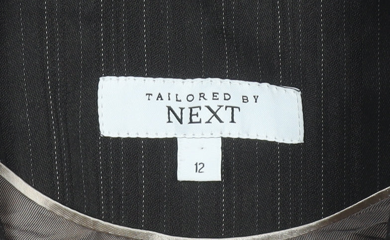 Next Womens Black Pinstripe Blazer Size 12 Tailored Jacket