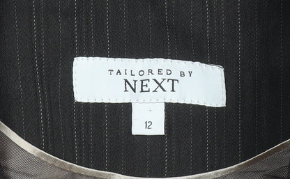 Next Womens Black Pinstripe Blazer Size 12 Tailored Jacket