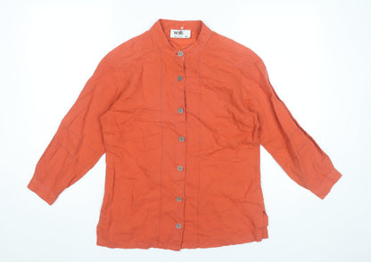 Womens UK Size 10 Wallis Orange Basic Button-Up
