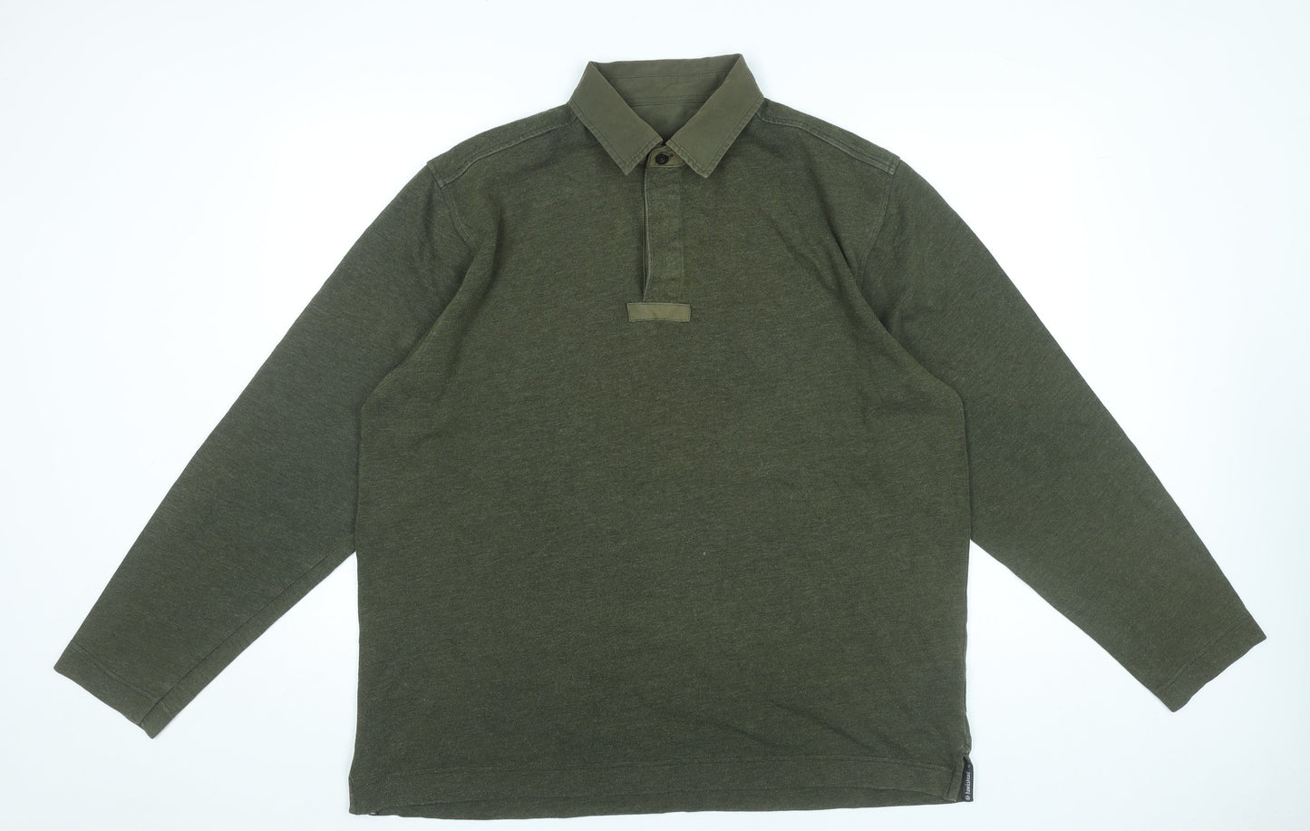 Hawkshead Men’s Green Long Sleeve Polo Shirt L Regular Fit