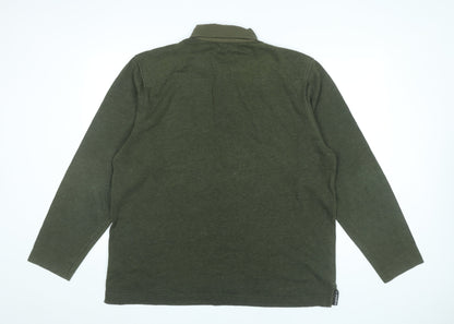 Hawkshead Men’s Green Long Sleeve Polo Shirt L Regular Fit