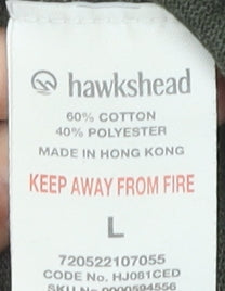 Hawkshead Men’s Green Long Sleeve Polo Shirt L Regular Fit