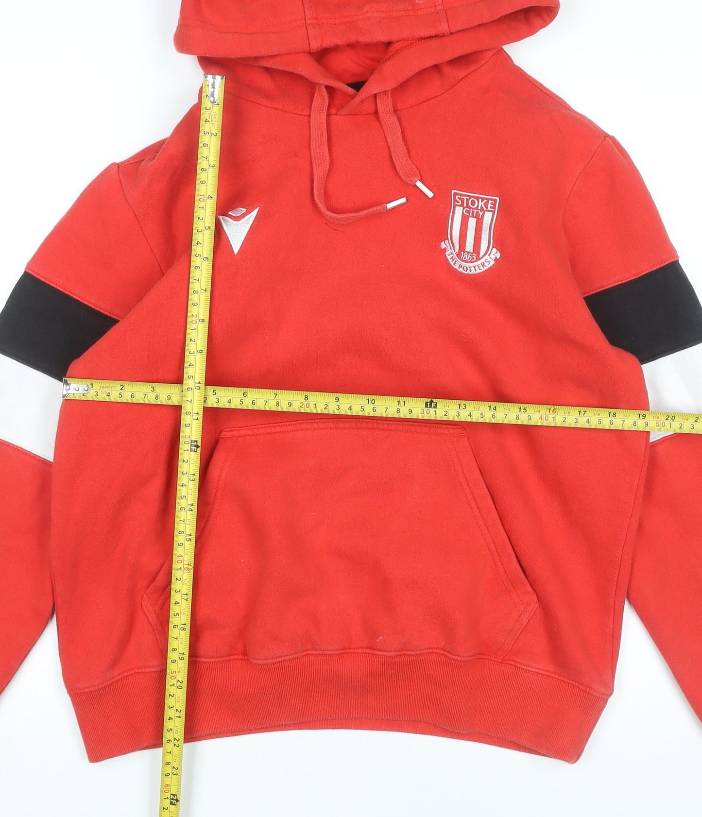 Mens UK Size M Macron Red Pullover Hoodie