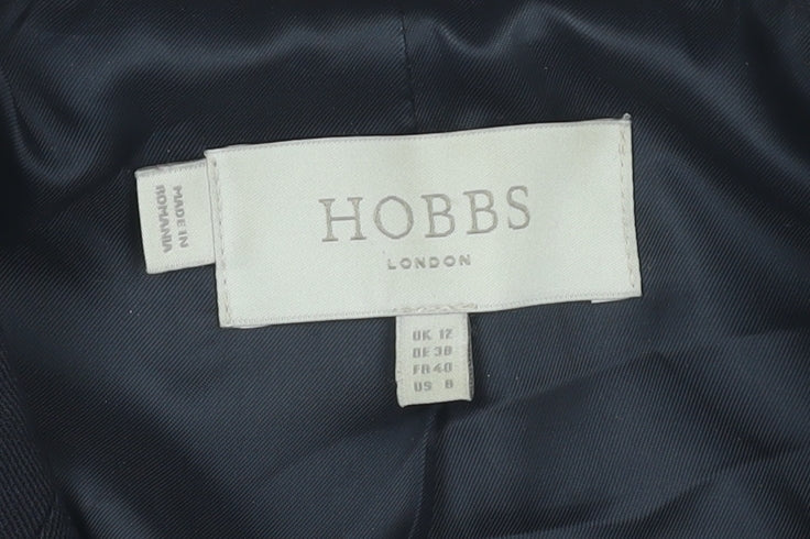 Hobbs Women Black Size 12 Double-Breasted Wool Blend Suit Jacket