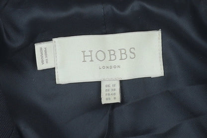 Hobbs Women Black Size 12 Double-Breasted Wool Blend Suit Jacket