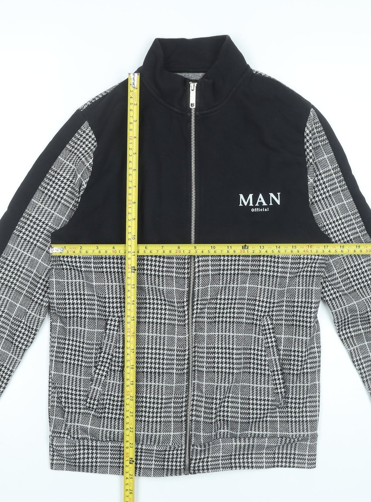 Mens UK Size S boohooMAN Multicoloured Full Zip Sweatshirt