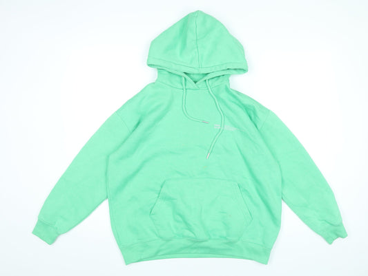 Boohoo Women’s Green Pullover Hoodie Small Regular Fit Cotton Blend
