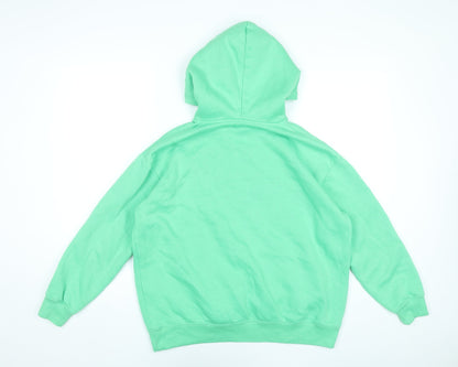 Boohoo Women’s Green Pullover Hoodie Small Regular Fit Cotton Blend
