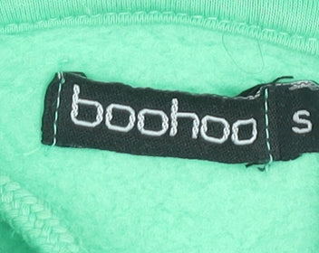 Boohoo Women’s Green Pullover Hoodie Small Regular Fit Cotton Blend