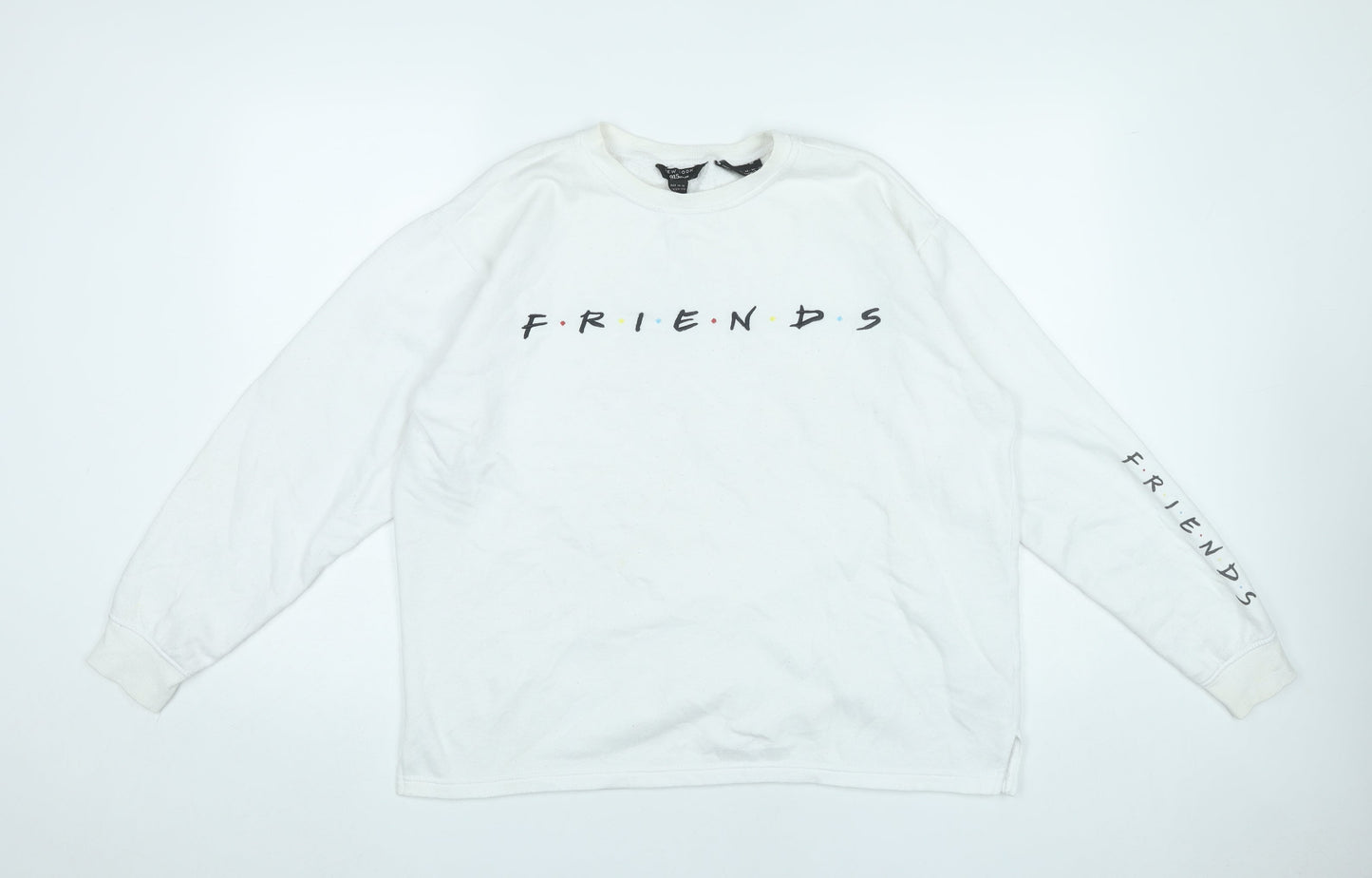 New Look Girls White Friends TV Series Sweatshirt Age 14-15 Pullover