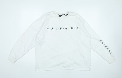 New Look Girls White Friends TV Series Sweatshirt Age 14-15 Pullover