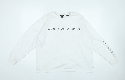 New Look Girls White Friends TV Series Sweatshirt Age 14-15 Pullover