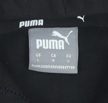 Puma Womens Black Pullover Hoodie Sweatshirt Size L Logo